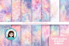 Watercolor pastel digital paper Product Image 1