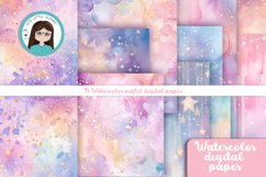 Watercolor pastel digital paper Product Image 2