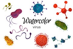 WATERCOLOR CLIPART virus medical doctor nurse hospital Product Image 1