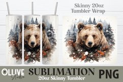 Bear Christmas 20oz Tumbler Wrap PNG Product Image 1