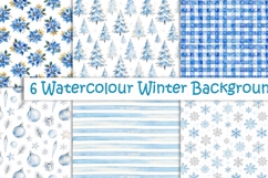 6 Winter Blue and White Backgrounds A4 JPEGS Product Image 1