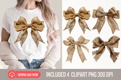 Watercolour Burlap Bow Clipart Product Image 1