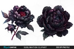 Watercolor Dark Peony Design Clipart Product Image 1