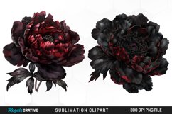 Watercolor Dark Peony Design Clipart Product Image 1