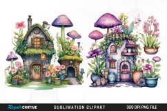 Watercolor Fairy Garden Exquisite Clipart Product Image 1