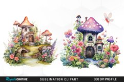 Watercolor Fairy Garden Exquisite Clipart Product Image 1