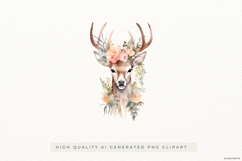 Deer with Peach Floral Crown PNG Clipart Product Image 1