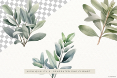 Watercolour Greenery Leaves PNG Clipart Set Product Image 2