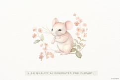 Woodland Mouse with Flowers PNG Clipart Product Image 1