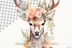 Deer with Peach Floral Crown PNG Clipart Product Image 2