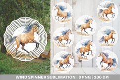 Watercolor Horse Wind Spinner | Sublimation Spinner Design Product Image 1