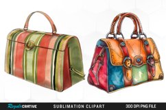 Watercolor Pastel Vintage Handbag Clipart Product Image 1
