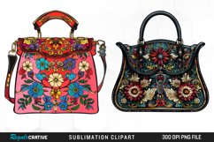 Watercolor Pastel Vintage Handbag Clipart Product Image 1