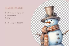 Snowman and Snowmen Families | Watercolor Clipart Product Image 3