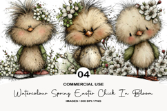 Watercolor Spring Easter Chick In Bloom Product Image 1