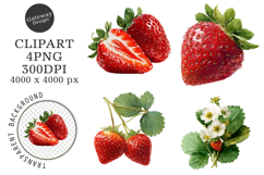 Watercolor Strawberry Clipart Product Image 1