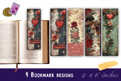 Watercolour Valentine Day heart Bookmarks Sublimation Product Image 1
