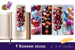 Watercolour Valentine Day heart Bookmarks Sublimation Product Image 1