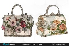 Watercolor Vintage Silver Handbag Clipart Product Image 1
