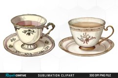 Watercolor Vintage Teacup Exquisite Clipart Product Image 1