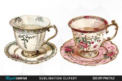 Watercolor Vintage Teacup Exquisite Clipart Product Image 1