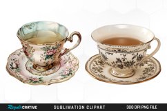 Watercolor Vintage Teacup Exquisite Clipart Product Image 1