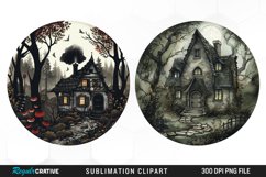 Watercolor Woodland Cottage PNG Set Clipart Product Image 1