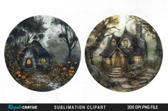 Watercolor Woodland Cottage Set Clipart Product Image 1