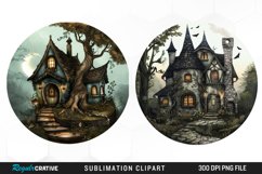 Watercolor Woodland Cottage PNG Set Clipart Product Image 1