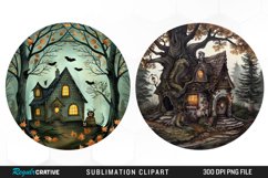 Watercolor Woodland Cottage PNG Set Clipart Product Image 1