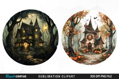 Watercolor Woodland Cottage PNG Set Clipart Product Image 1