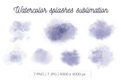 Purple Watercolor splashes sublimation clip art Product Image 1