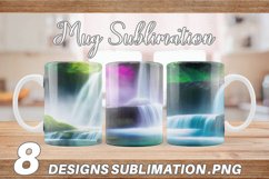 Waterfall Background Mug sublimation design Product Image 1