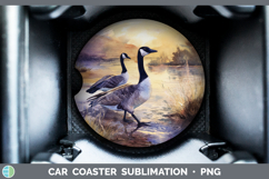 GorgeousWaterfowl Sunset Car Coaster design.