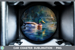GorgeousWaterfowl Sunset Car Coaster design.