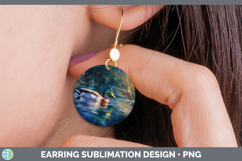GorgeousWaterfowl Sunset Round Earrings design.