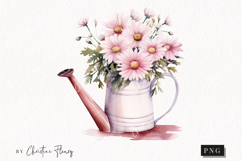 Pink Flower Watering Can | Spring PNG Product Image 1