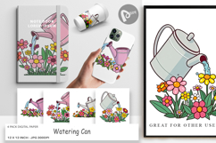 Digital Paper Spring Watering Can Product Image 1