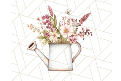 Watering Can Flowers PNG, Rustic Floral Watercolor Clipart Product Image 2