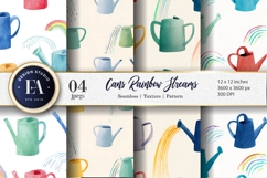 Watercolor Watering Cans Pouring Rainbows Paper Product Image 1