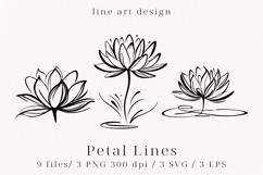 Minimalist Floral Line Art Clipart SVG | PNG | EPS Product Image 1