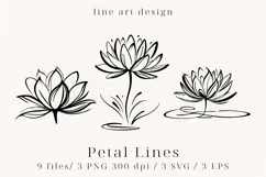 Minimalist Floral Line Art Clipart SVG | PNG | EPS Product Image 1