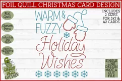 Foil Quill Holiday Card - Warm and Fuzzy Single Line SVG Product Image 2