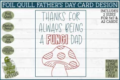 Foil Quill Father's Day Card, Fungi Single Line Sketch SVG Product Image 2