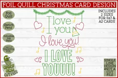 Foil Quill Christmas Card - I Love You Single Line SVG Product Image 2