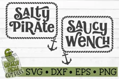 Salty Pirate and Saucy Wench Matching Pirate SVG Files Product Image 2