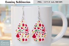 Cute Watermelon Design| Fruit Earrings Sublimation Product Image 1