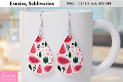 Cute Watermelon Design| Fruit Earrings Sublimation Product Image 1