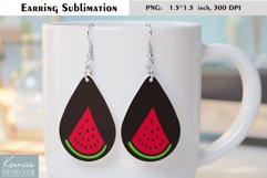 Cute Watermelon Design| Fruit Earrings Sublimation Product Image 1