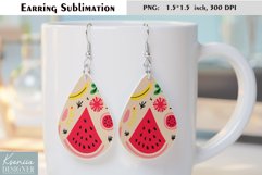 Cute Watermelon Design| Fruit Earrings Sublimation Product Image 1
